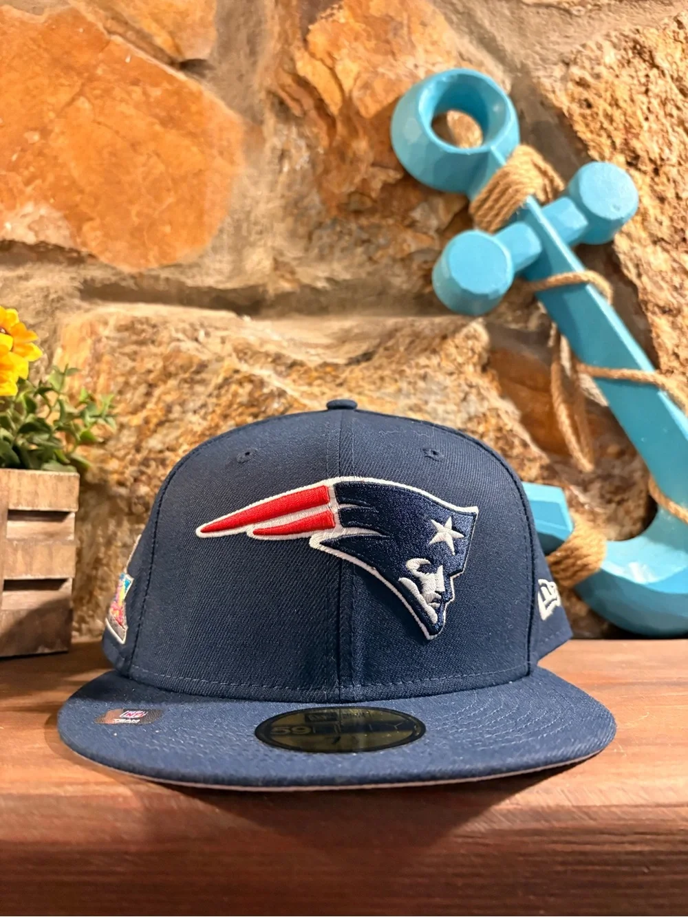NFL New England Patriots Navy and Red Fitted Hat